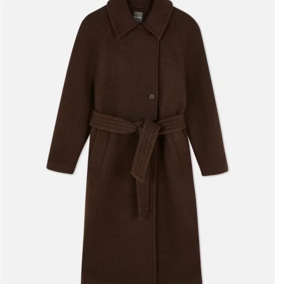 Warm Belted Brown Overcoat with Dolman Sleeves - Picture 1 of 4